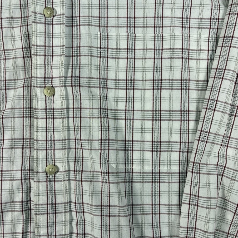 Pendleton Mens XL Plaid Button Down Shirt White Burgundy Long Sleeve Casual - Picture 4 of 7